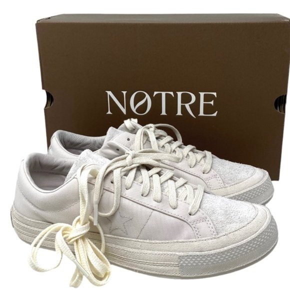 Converse One Star x NOTRE Low White Suede Canvas Women's Sneakers Custom A01630C - Picture 4 of 11
